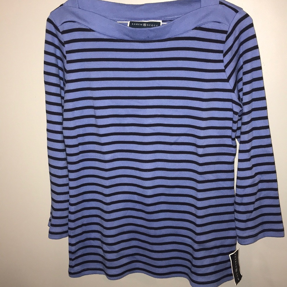 * BRAND NEW* Karen Scott 3/4 Boatneck Top